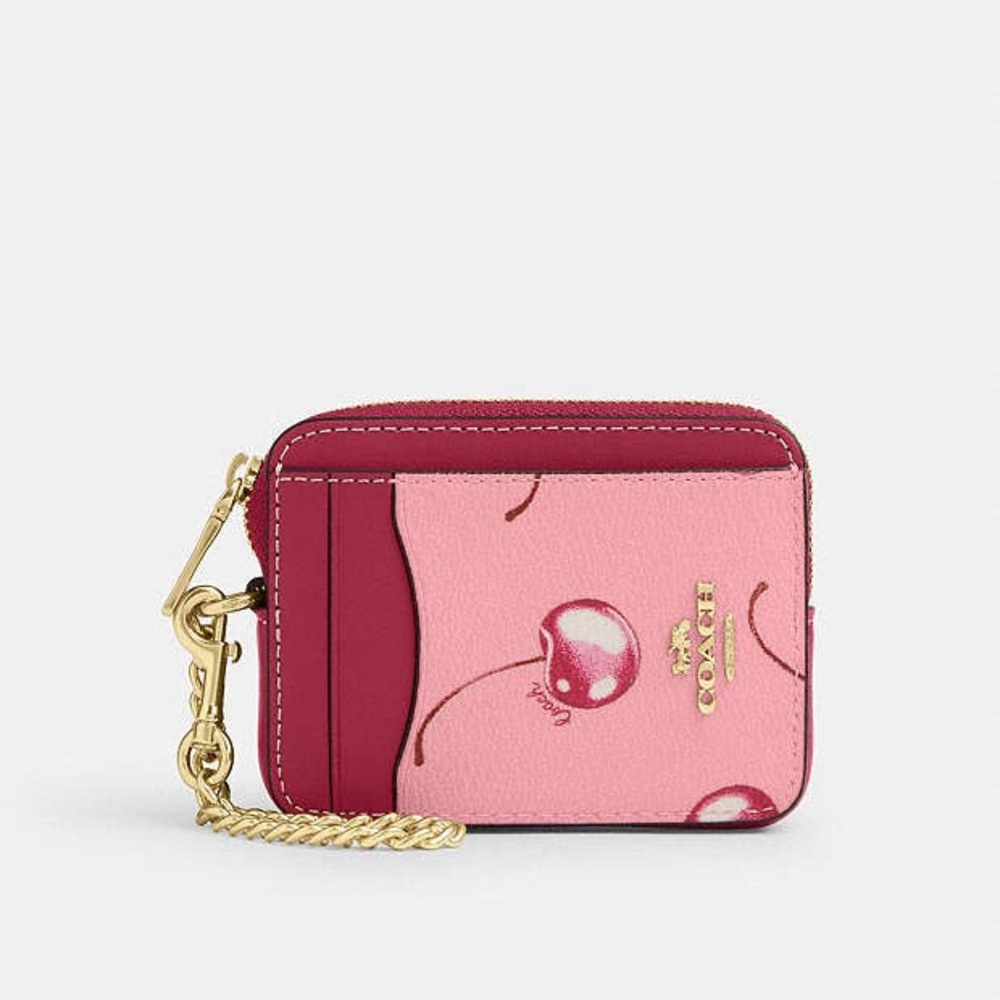 SOLD!! COACH CHERRY Zip Card Case/ COACH CHERRY Wallet
Print Leather CR832